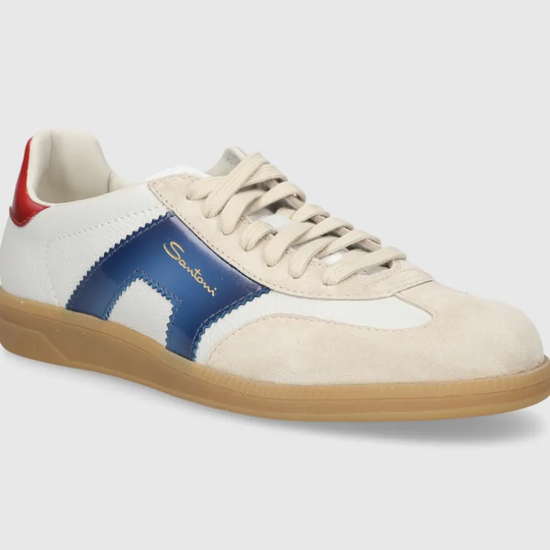 Santoni Herren SNEAKER MBPL21965FARCNOC BEIGE-ROT