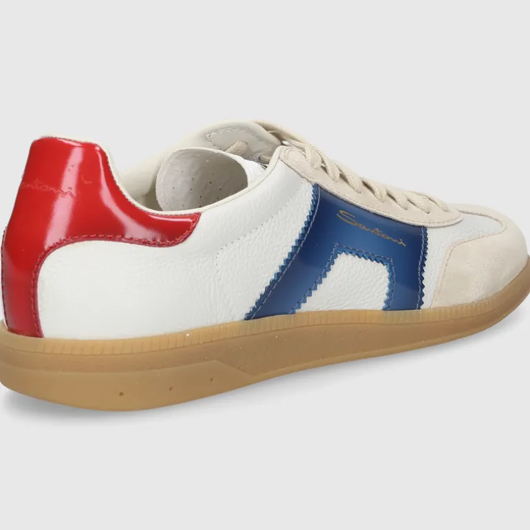 Santoni Herren SNEAKER MBPL21965FARCNOC BEIGE-ROT