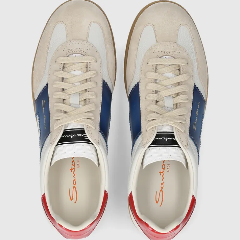 Santoni Herren SNEAKER MBPL21965FARCNOC BEIGE-ROT