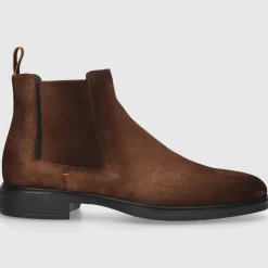 Santoni Herren Stiefeletten 18937 Veloursleder braun
