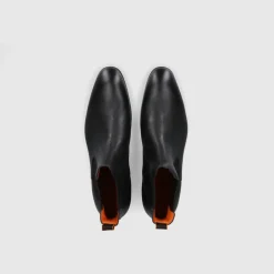 Santoni Herren Stiefeletten 13414 Kalbsleder schwarz