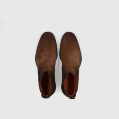 Santoni Herren Stiefeletten 18937 Veloursleder braun