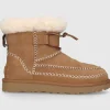 UGG Damen Stiefeletten CLASSIC MINI ALPINE Veloursleder braun-kombi