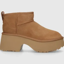 UGG Damen Stiefeletten CLASSIC ULTRA MINI NEW HEIGHTS Veloursleder braun