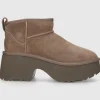 UGG Damen Stiefeletten CLASSIC ULTRA MINI NEW HEIGHTS Veloursleder dunkelbraun