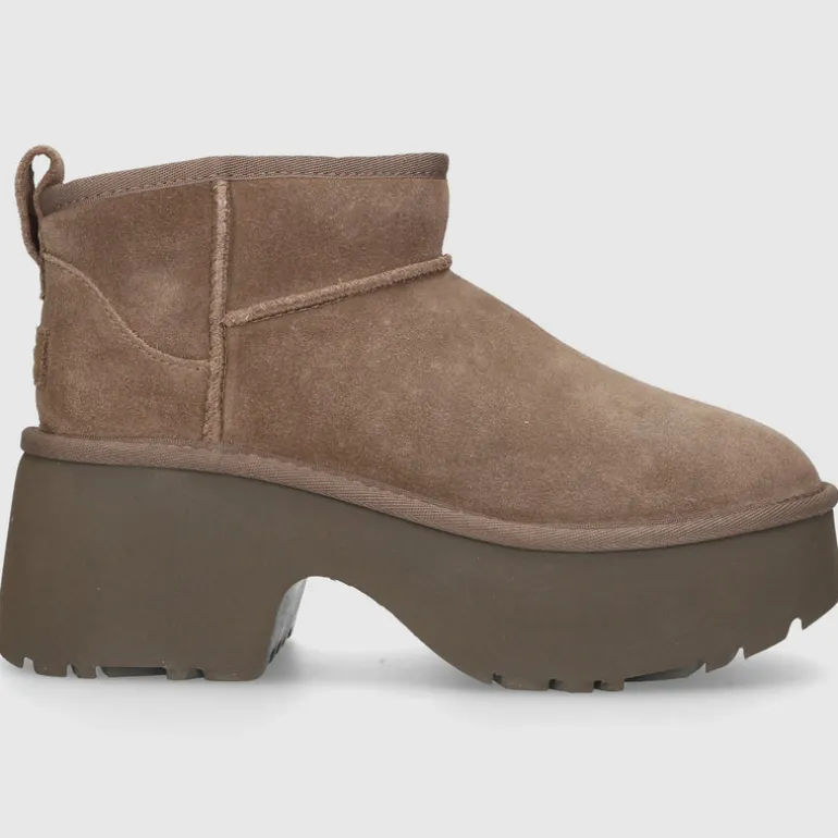 UGG Damen Stiefeletten CLASSIC ULTRA MINI NEW HEIGHTS Veloursleder dunkelbraun