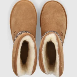 UGG Damen Stiefeletten CLASSIC SHORT CRESCENT Veloursleder braun-kombi