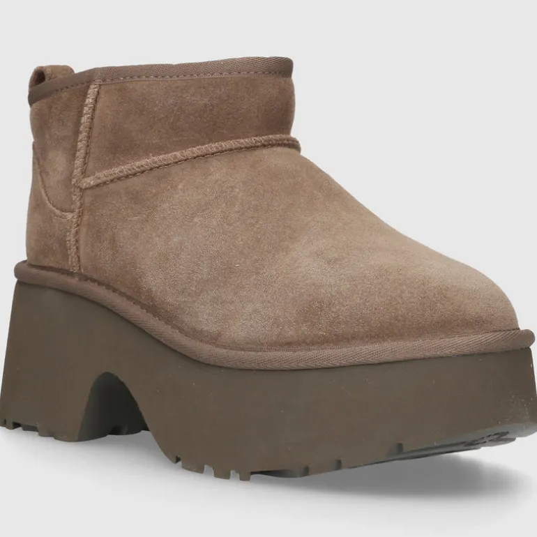 UGG Damen Stiefeletten CLASSIC ULTRA MINI NEW HEIGHTS Veloursleder dunkelbraun