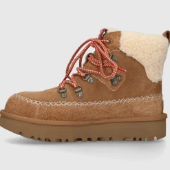 UGG Damen .Stiefeletten CLASSIC ALPINE LACE-UP Veloursleder braun-kombi