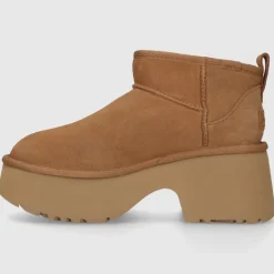 UGG Damen Stiefeletten CLASSIC ULTRA MINI NEW HEIGHTS Veloursleder braun