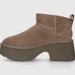 UGG Damen Stiefeletten CLASSIC ULTRA MINI NEW HEIGHTS Veloursleder dunkelbraun