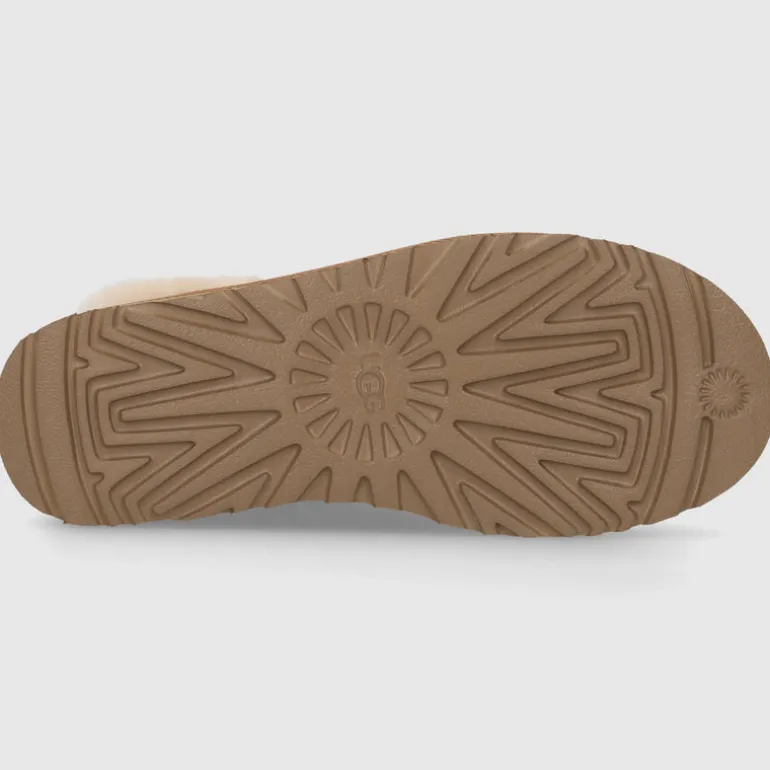 UGG Damen Stiefeletten CLASSIC MINI ALPINE Veloursleder braun-kombi