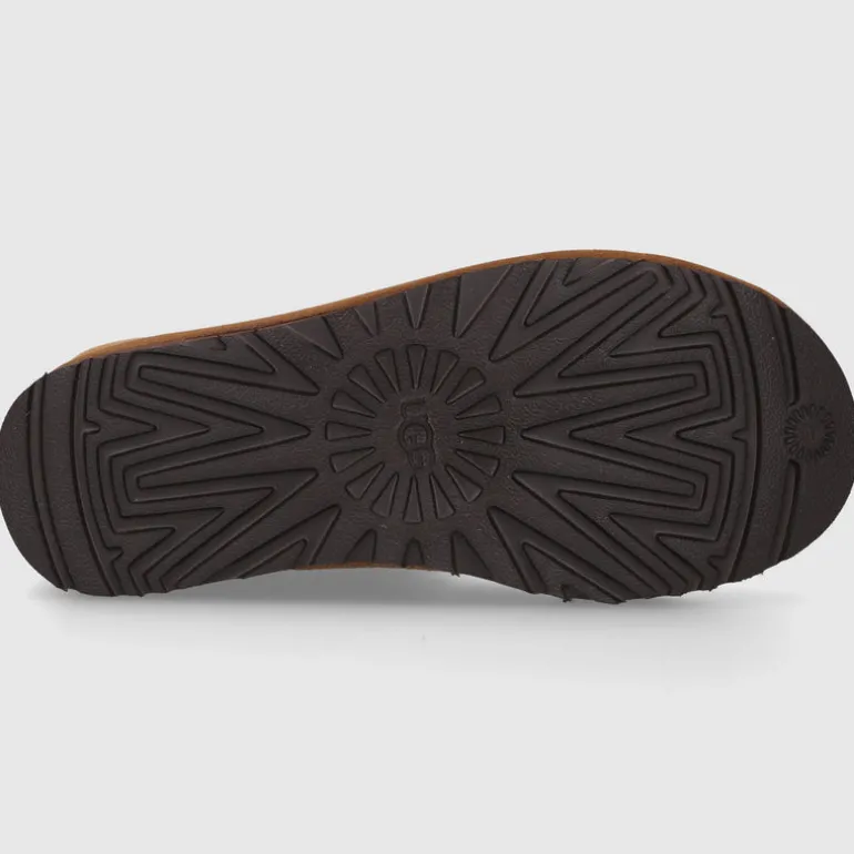 UGG Damen Stiefeletten CLASSIC SHORT CRESCENT Veloursleder braun-kombi