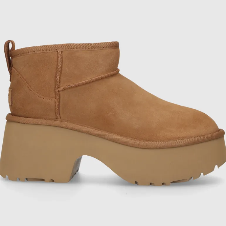 UGG Damen Stiefeletten CLASSIC ULTRA MINI NEW HEIGHTS Veloursleder braun