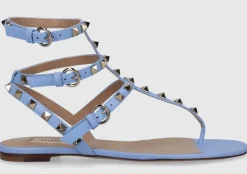 Valentino Garavani Damen Zehentrenner ROCKSTUD Kalbsleder