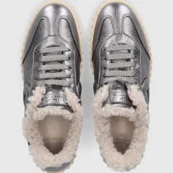 VOILE BLANCHE Damen Sneaker low INES Kalbsleder silber