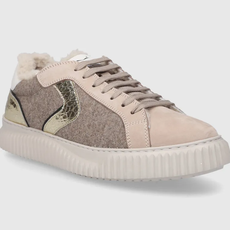 VOILE BLANCHE Damen Sneaker low LIPARI FUR Veloursleder